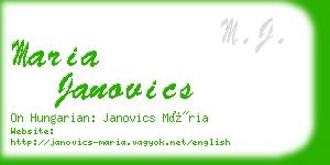 maria janovics business card